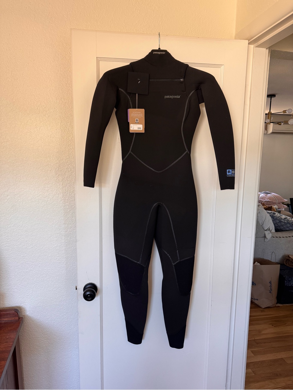 Patagonia Black Full-Body Wetsuit With Chest Zip